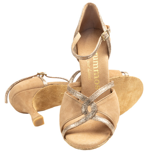 Rummos Women´s dance shoes R550 - Nubuck/Gold - 6 cm