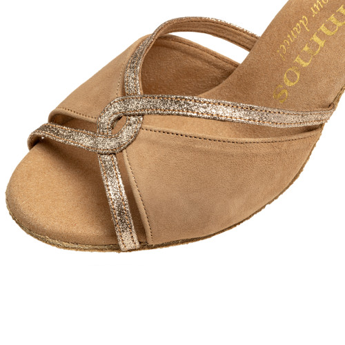 Rummos Women´s dance shoes R550 - Nubuck/Gold - 6 cm