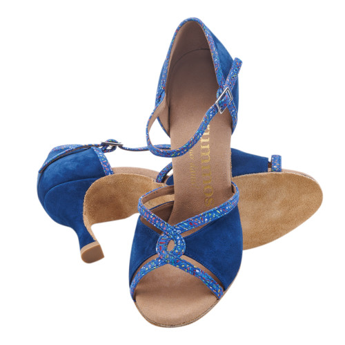 Rummos Mulheres Sapatos de Dança R550 - Nubuck/Pele Indico Blue - 6 cm