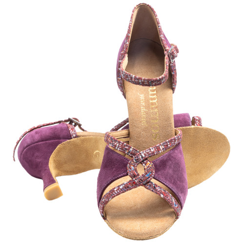 Rummos Mulheres Sapatos de Dança R550 - Nubuck/Pele Burgundy - 6 cm