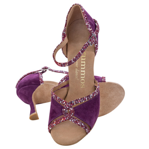 Rummos Mulheres Sapatos de Dança R550 - Nubuck/Pele Burgundy - 7 cm