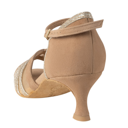 Rummos Mulheres Sapatos de Dança R563 - Nubuck/Glitter LigBrown - 5 cm