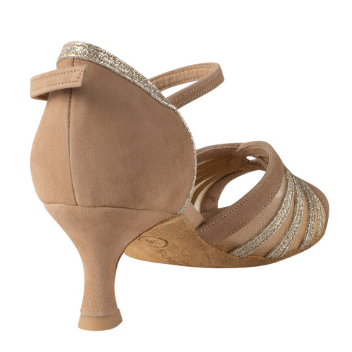 Rummos Mulheres Sapatos de Dança R563 - Nubuck/Glitter LigBrown - 5 cm