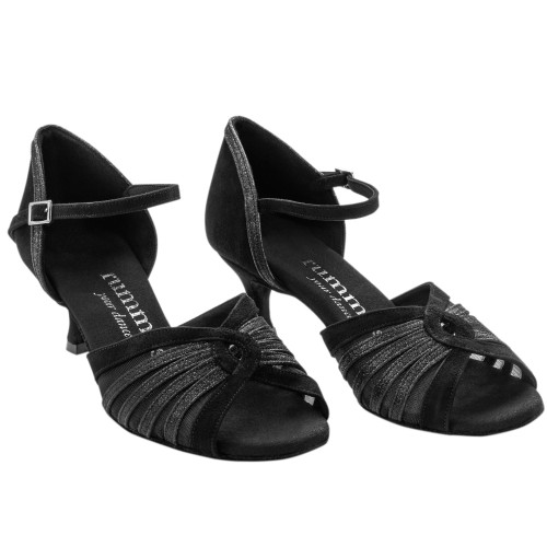 Rummos Damen Tanzschuhe R563 - Nubuck/Glitzer - 5 cm