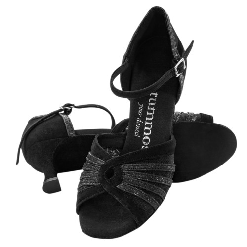 Rummos Damen Tanzschuhe R563 - Nubuck/Glitzer - 5 cm