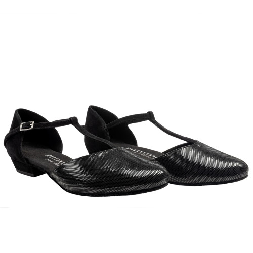 Rummos Mulheres Sapatos de Dança Carol - Pele/Nobuk Preto - 2 cm