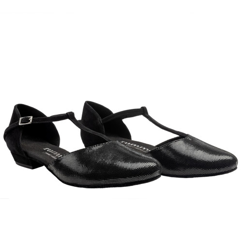 Rummos Damen Tanzschuhe Carol - Leder/Nubuck Schwarz - 2 cm