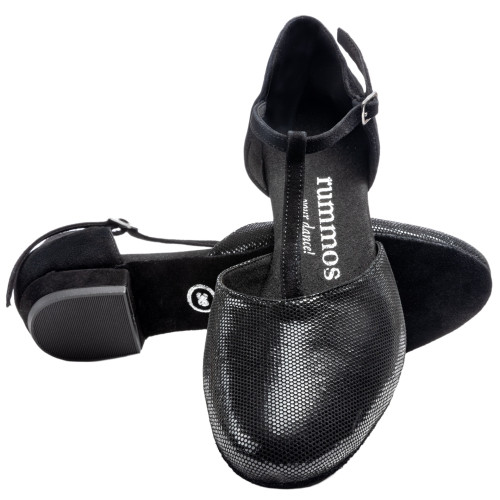 Rummos Mulheres Sapatos de Dança Carol - Pele/Nobuk Preto - 2 cm