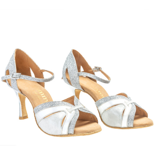 Rummos Femmes Chaussures de Danse Isabel - Glitter/Cuir Argent - Normal - 60R Flare - EUR 37