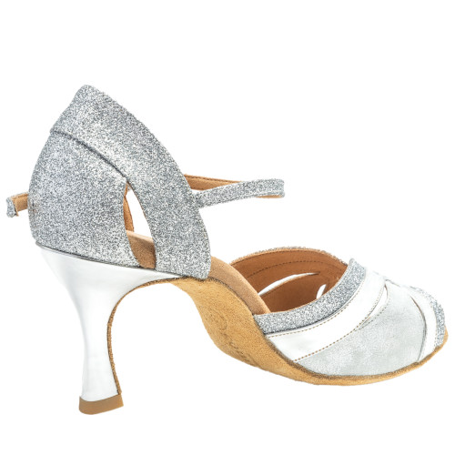 Rummos Mulheres Sapatos de Dança Isabel - Glitter/Pele Prata - Normal - 60R Flare - EUR 37