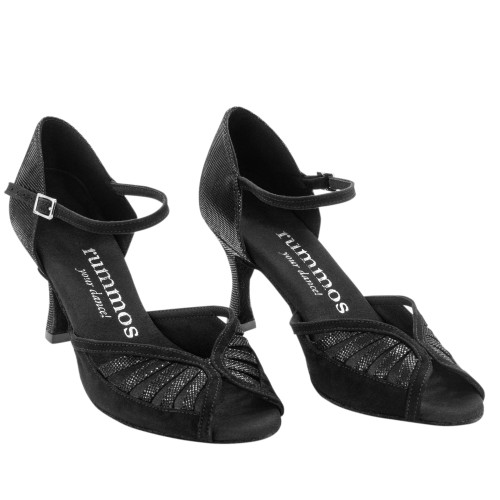 Rummos Femmes Chaussures de Danse Stella - Nubuck/Cuir Noir - 6 cm