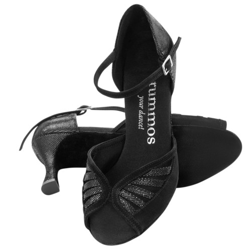 Rummos Femmes Chaussures de Danse Stella - Nubuck/Cuir Noir - 6 cm