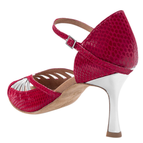 Rummos Mulheres Sapatos de Dança Stella - Pele Vermelho/Prata - Normal - 70R Flare - EUR 38