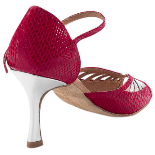 Rummos Dames Dansschoenen Stella - Leer Rood/Zilver - Medium (Normaal) - 70R Flare - EUR 38