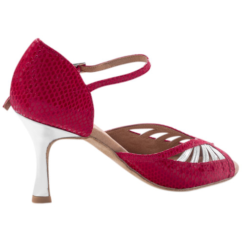 Rummos Mujeres Zapatos de Baile Stella - Cuero Rojo/Plateado - Normal - 70R Flare - EUR 38