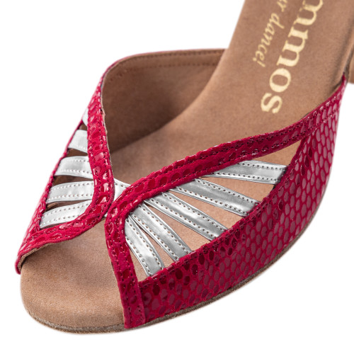 Rummos Women´s dance shoes Stella - Leather Red/Silver - 7 cm