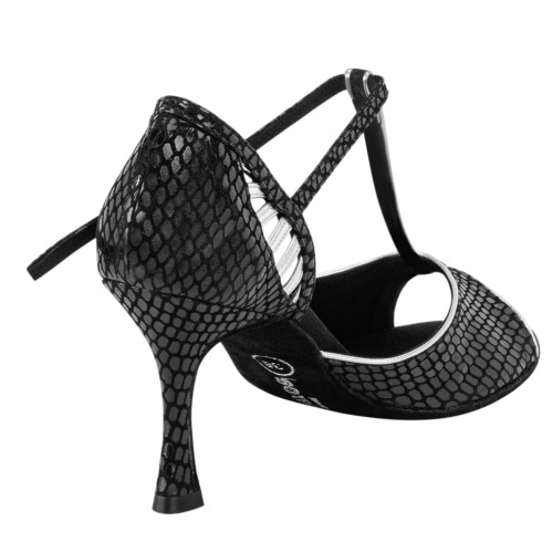 Rummos Mujeres Zapatos de Baile Valentina - Cuero Negro/Plateado - 7 cm