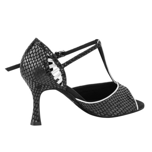 Rummos Women´s dance shoes Valentina - Leather Black/Silver - 7 cm
