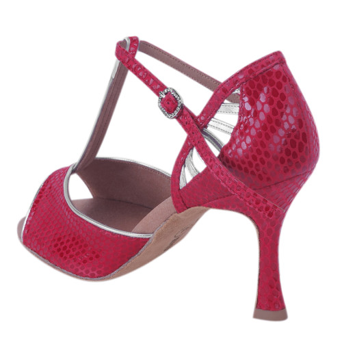 Rummos Mujeres Zapatos de Baile Valentina - Cuero Rojo/Plateado - Normal - 70R Flare - EUR 38