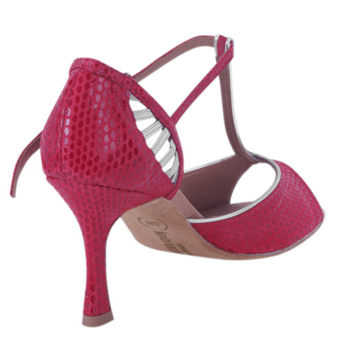 Rummos Femmes Chaussures de Danse Valentina - Cuir Rouge/Argent - Normal - 70R Flare - EUR 38