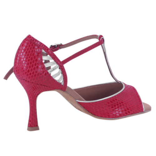Rummos Mujeres Zapatos de Baile Valentina - Cuero Rojo/Plateado - Normal - 70R Flare - EUR 38