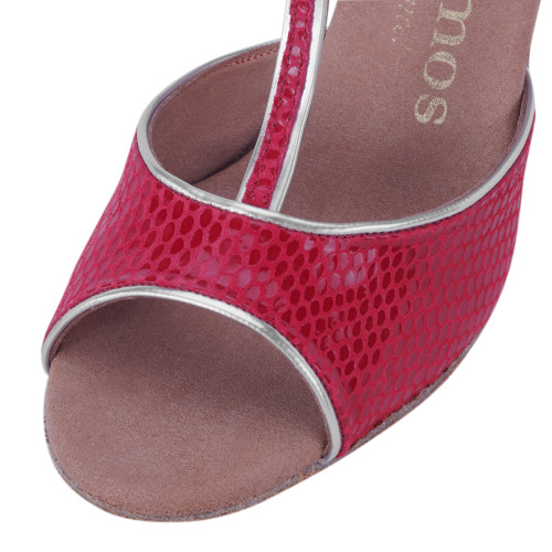 Rummos Mujeres Zapatos de Baile Valentina - Cuero Rojo/Plateado - Normal - 70R Flare - EUR 38