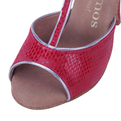 Rummos Women´s dance shoes Valentina - Leather Red/Silver - 8 cm