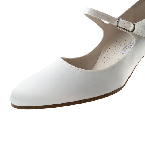 Werner Kern Sapatos de Noiva Ashley LS - Cetim Branco - 6 cm - Sola de Couro [UK 9]