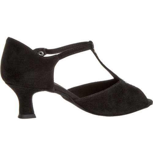 Diamant Damen Tanzschuhe 010-064-101 - Veloursleder Schwarz - 5 cm