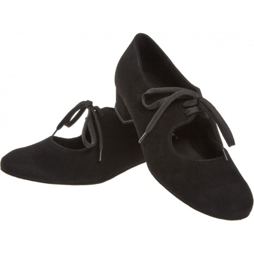 Diamant Femmes Chaussures de Danse 057-029-001 - Suède Noir - 2,8 cm Bloque  - Größe: UK 4,5