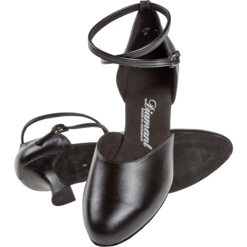 Diamant Damen Tanzschuhe 058-080-034 - Leder Schwarz - 6,5 cm Latino [UK 5,5]