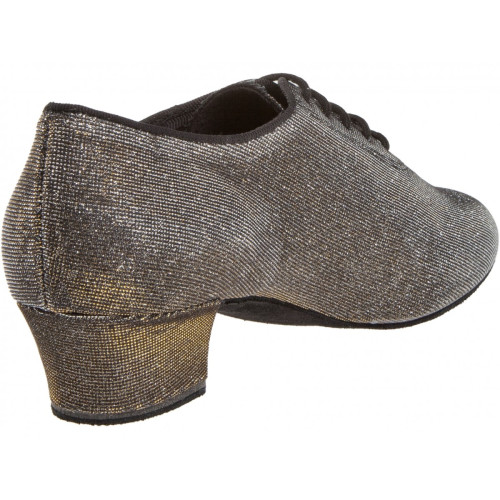 Diamant Mulheres Sapatos instrutor de dança 093-034-509-A - Brocado Preto-Prata - 3,7 cm Cuban  - Größe: UK 4,5
