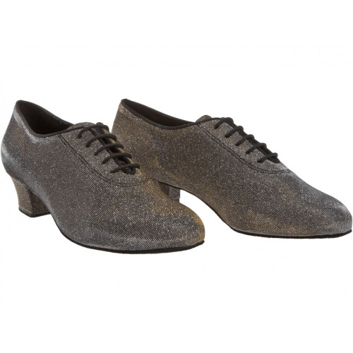 Diamant Ladies Practice Shoes 093-034-509-A - Brocade Black-Silver - 3,7 cm Cuban [UK 8]