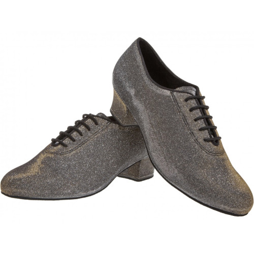 Diamant Mulheres Sapatos instrutor de dança 093-034-509-A - Brocado Preto-Prata - 3,7 cm Cuban [UK 8]