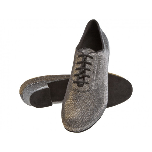 Diamant Mulheres Sapatos instrutor de dança 093-034-509-A - Brocado Preto-Prata - 3,7 cm Cuban [UK 5,5]