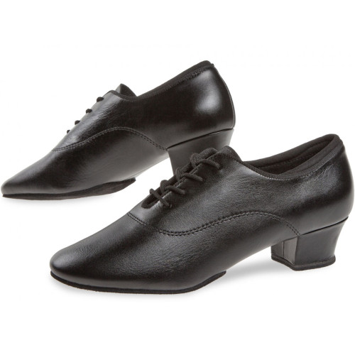 Diamant Dames Practice Schoenen 185-234-560-A - Leer Zwart - 3,7 cm Cuban - Geteilte Sohle  - Größe: UK 3