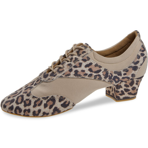 Diamant Damen VarioPro Trainerschuhe 188-234-587-Y - Veloursleder Leopard/Beige - 3,7 cm