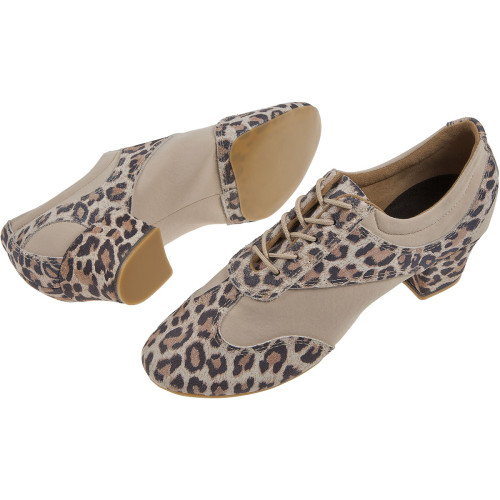 Diamant Donne VarioPro Scarpe da Allenamento 188-234-587-Y - Camoscio Leopardo/Beige - 3,7 cm