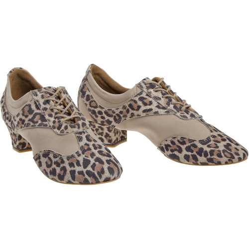 Diamant Mulheres VarioPro Sapatos instrutor de dança 188-234-587-Y - Camurça Leopardo/Bege - 3,7 cm