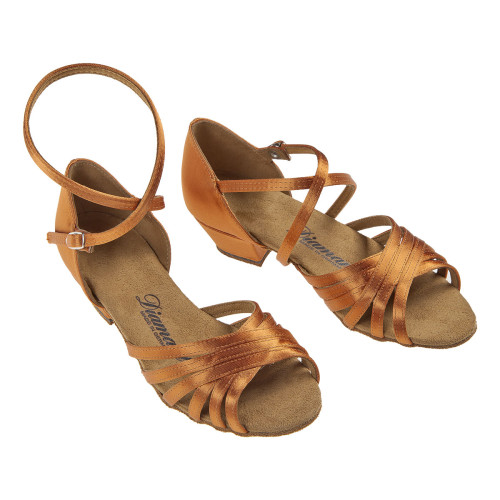 Diamant Girls Dance Shoes 196-030-379 - Satin Dark Tan - 2,5 cm
