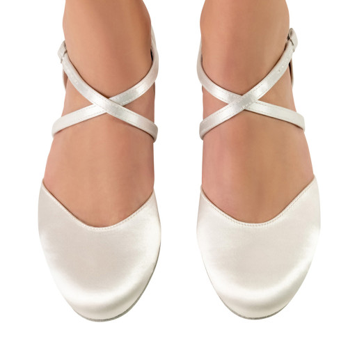 Werner Kern Femmes Chaussures de Danse Felice - Satin Blanc - 3,4 cm  - Größe: UK 4