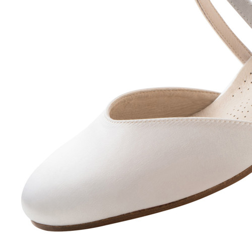Werner Kern Mujeres Zapatos de Novia Felice 3,4 LS - Satén Blanco - 3,4 cm - Suela de Cuero Nubuck  - Größe: UK 6