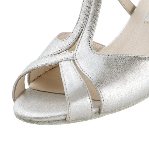 Werner Kern Damen Tanzschuhe Francis - Veloursleder Perl Silber - 5,5 cm  - Größe: UK 6,5