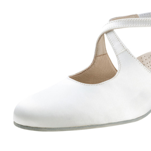 Werner Kern Femmes Chaussures de Danse / Chaussures de Mariage Gala 4,5 - Satin Blanc - 4,5 cm  - Größe: UK 7