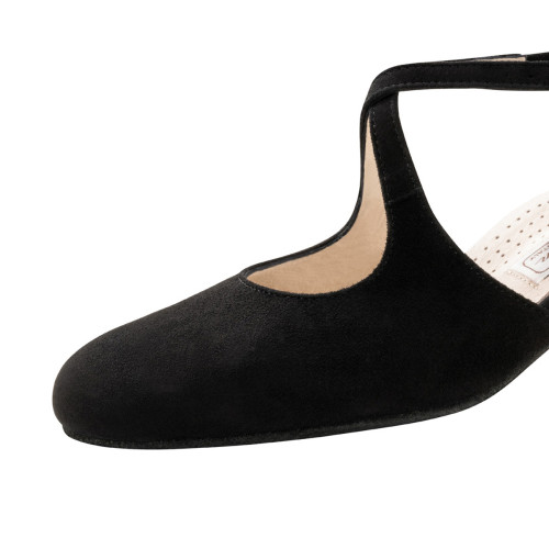 Werner Kern Femmes Chaussures de Danse Gala - Suède Noir - 4,5 cm  - Größe: UK 5