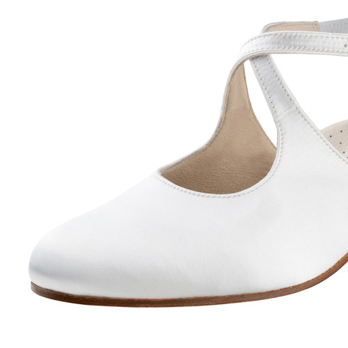 Werner Kern Mujeres Zapatos de Baile / Zapatos de Novia Gala - Satén Blanco - 4,5 cm - Cuerosohle  - Größe: UK 4,5