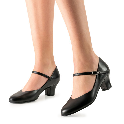 Werner Kern Women´s dance shoes Gina - Black Leather - 4,5 cm [UK 5]
