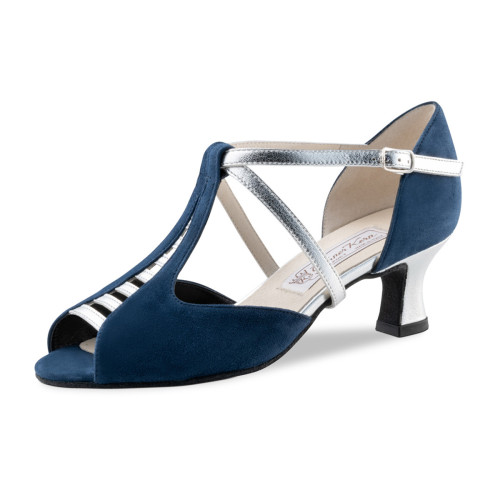 Werner Kern Femmes Chaussures de Danse Holly 5,5 - Suède Bleu/Argent