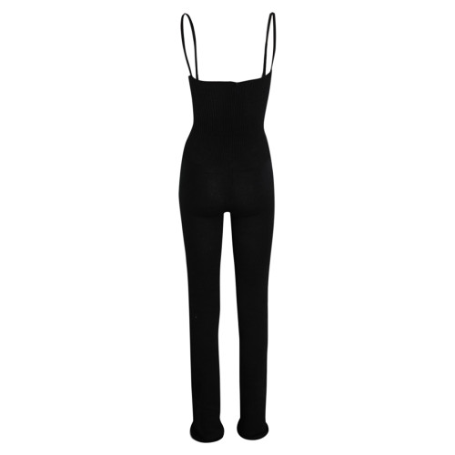 Intermezzo Ladies Warm-up suit long with Spaghetti-straps 4588 Skinlegrec - Black (037) - Size: S