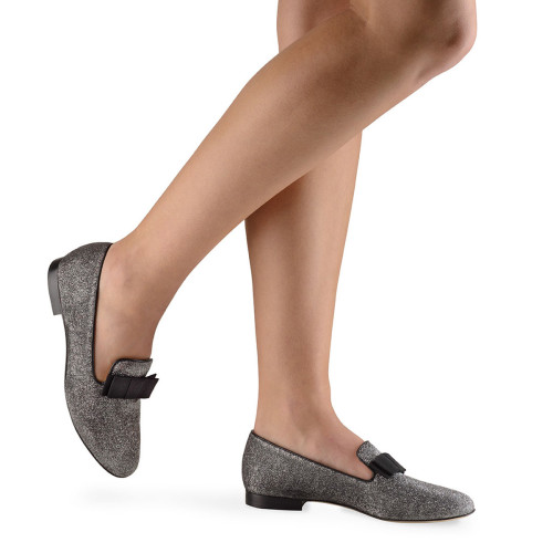 Werner Kern Donne Ballerinas Linn - Broccato Nero/Argento [EU 38,5]
